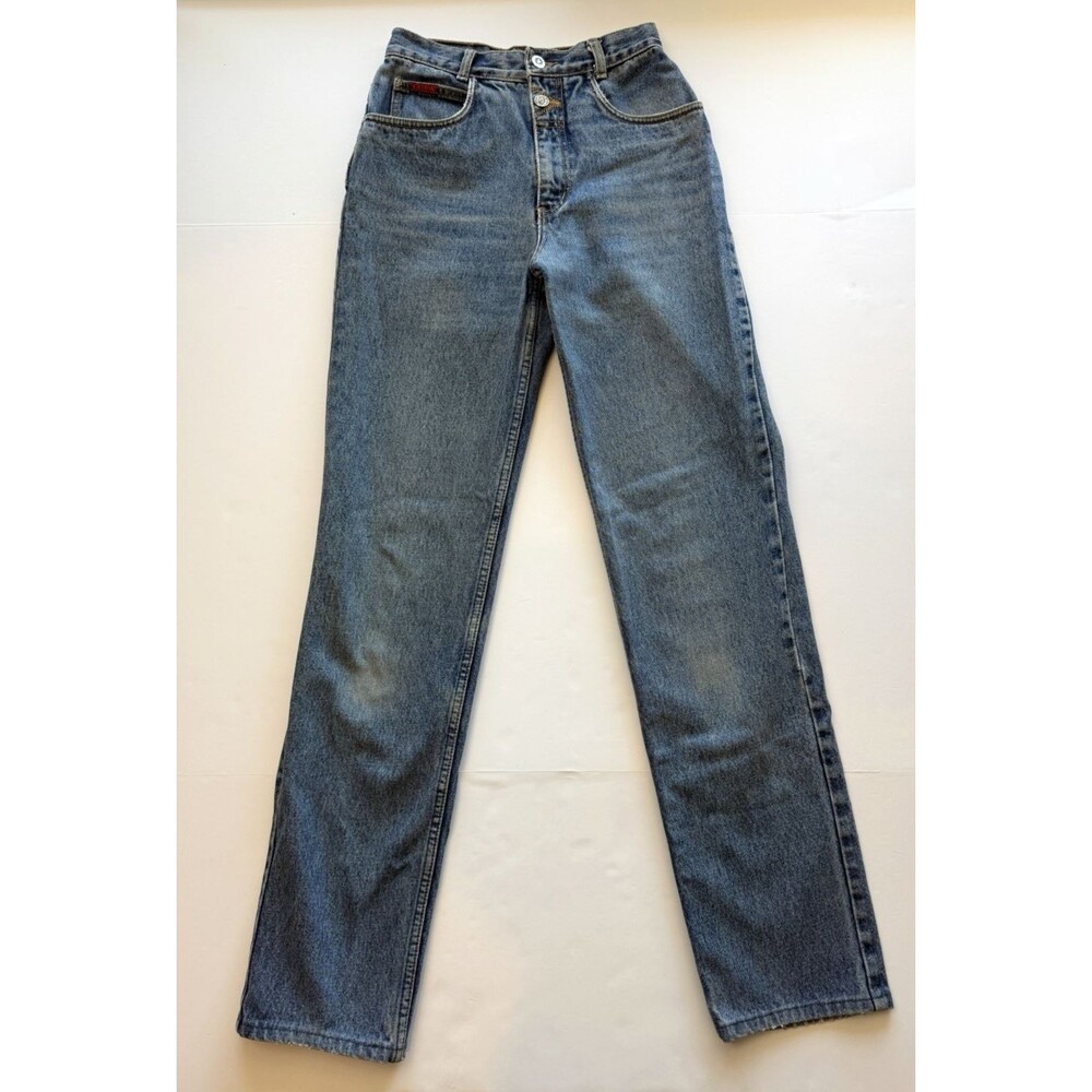 Vintage LAWMan Jeans Womens Size 5 High Rise Straight Leg Blue Denim 90s